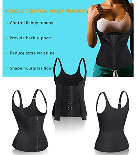 Nebility Waist Trainer for Women Corset Shapewear with Zipper Women's Waist  Cincher Tank Top with Adjustable Straps