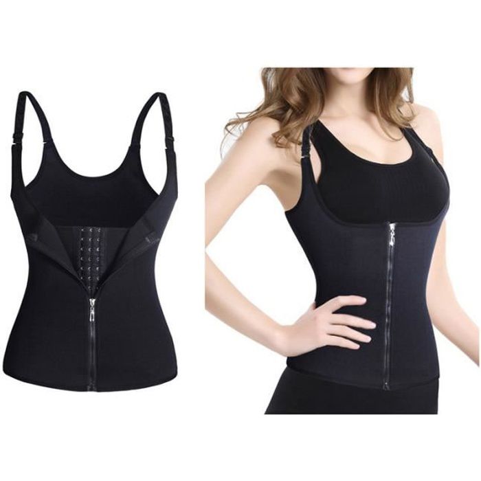 CtriLady Sauna Sweat Waist Trainer for Women Shapewear Corset Tummy Control  2 in 1 Sauna Vest Body Shaper Slim Belly Workout Girdles(Black X-Large) 
